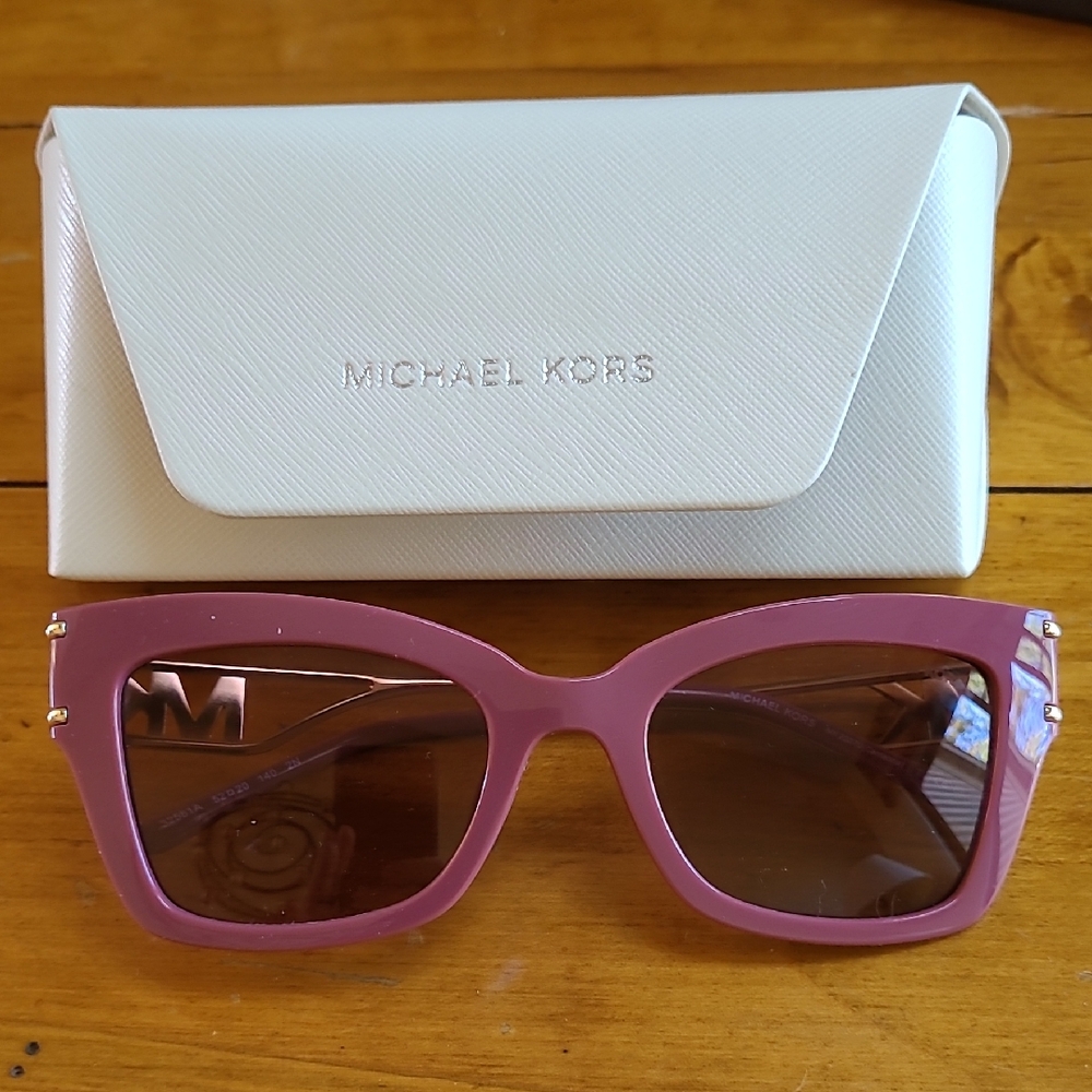 Michael Kors Mauve Sunglasses with Cream Case